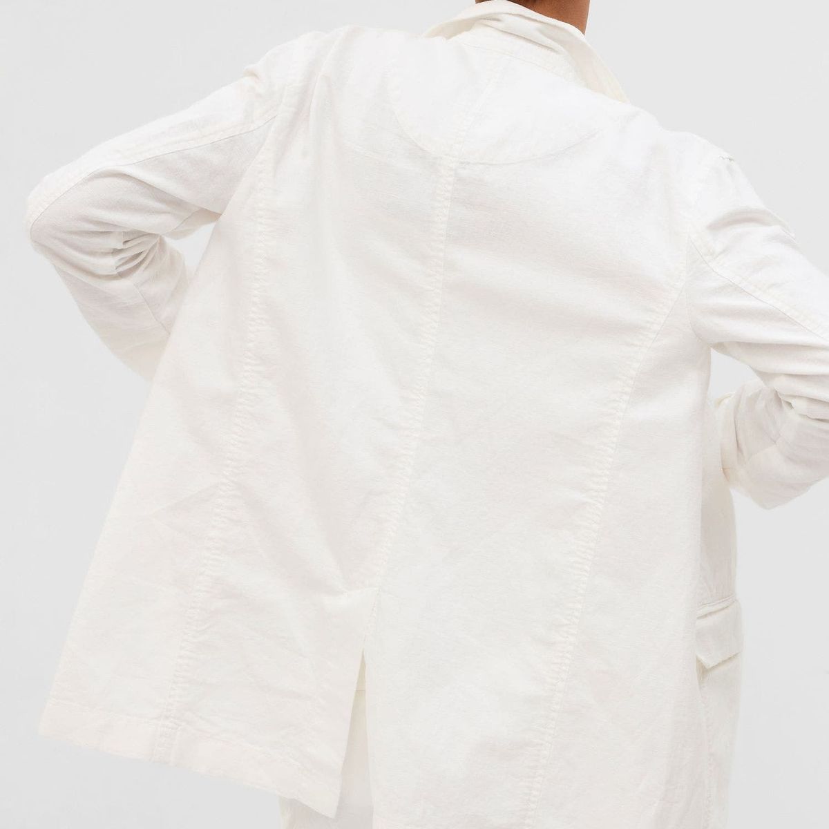 GAP - Blazer Mujer Lino Blanco GAP