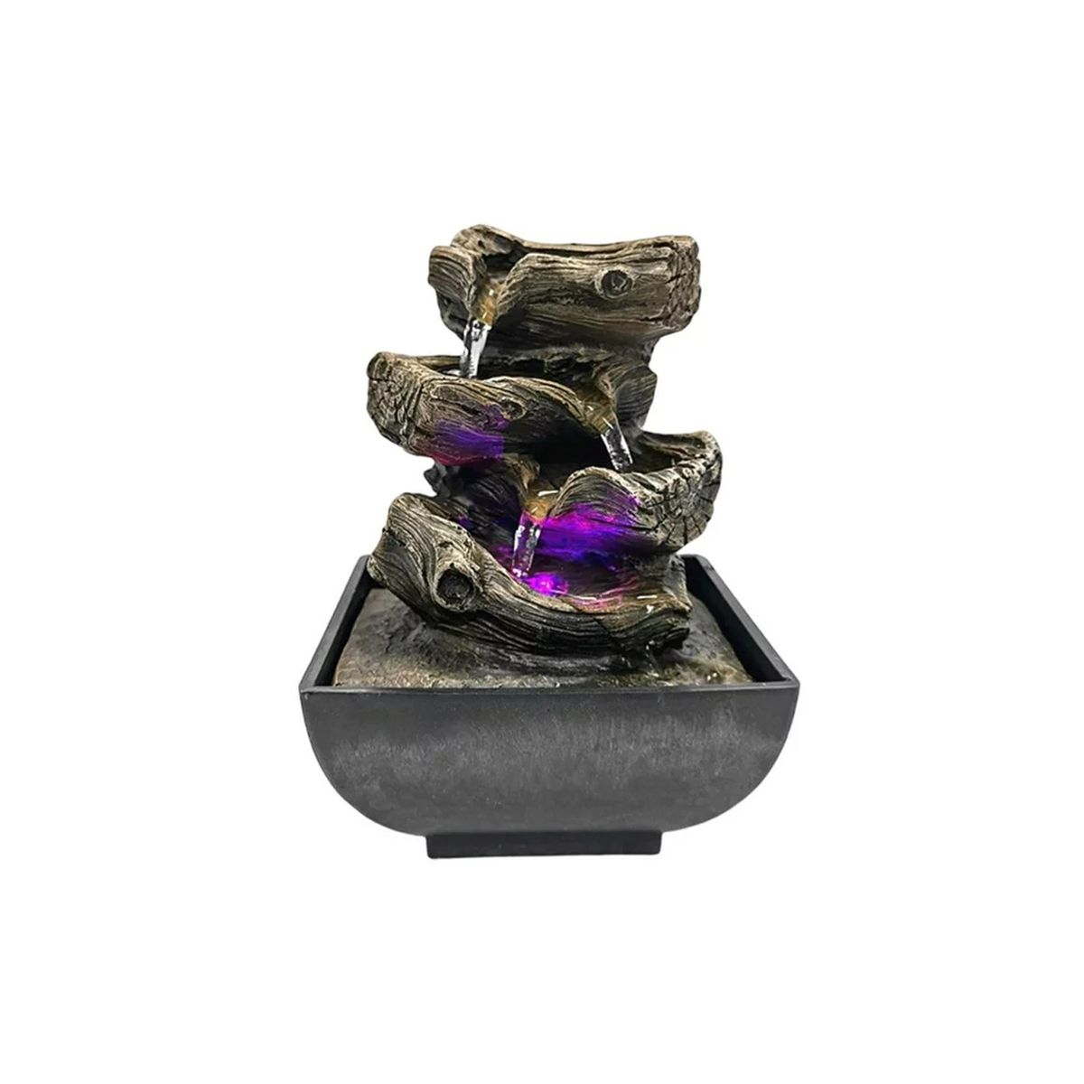 MUNDO ONLINE - Fuente De Escritorio Decoración Cascada 4 Niveles Con Luces