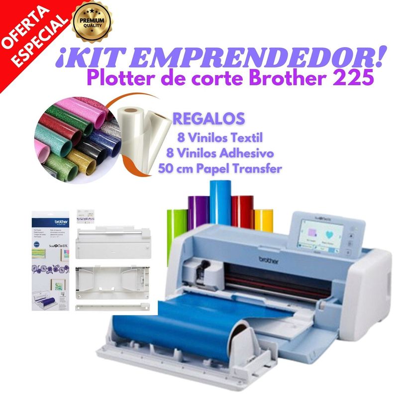BROTHER - Plotter de corte Scan 225 Brother+ Rodillo alimentador + Vinilos