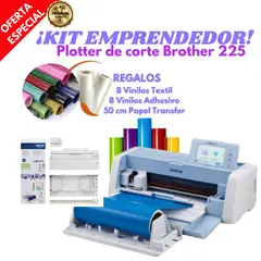 BROTHER - Plotter de corte Scan 225 Brother+ Rodillo alimentador + Vinilos
