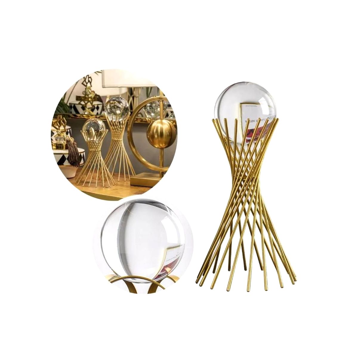 MUNDO ONLINE - Adorno Decoración Minimalista Elegante Bola De Cristal