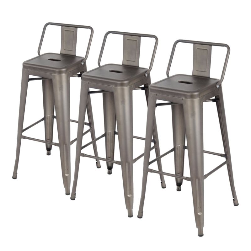 PROCHEF - Pack 3 Unidades Silla Alta Tolix Gris Gunmetal