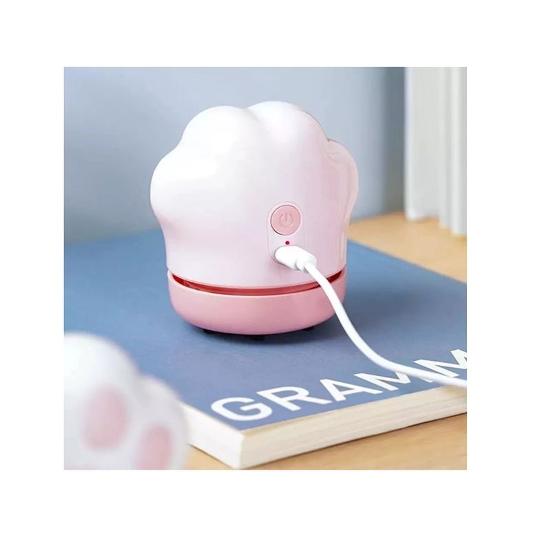 GENERICO - Mini Aspiradora De Escritorio Diseño Patita De Gato Blanco