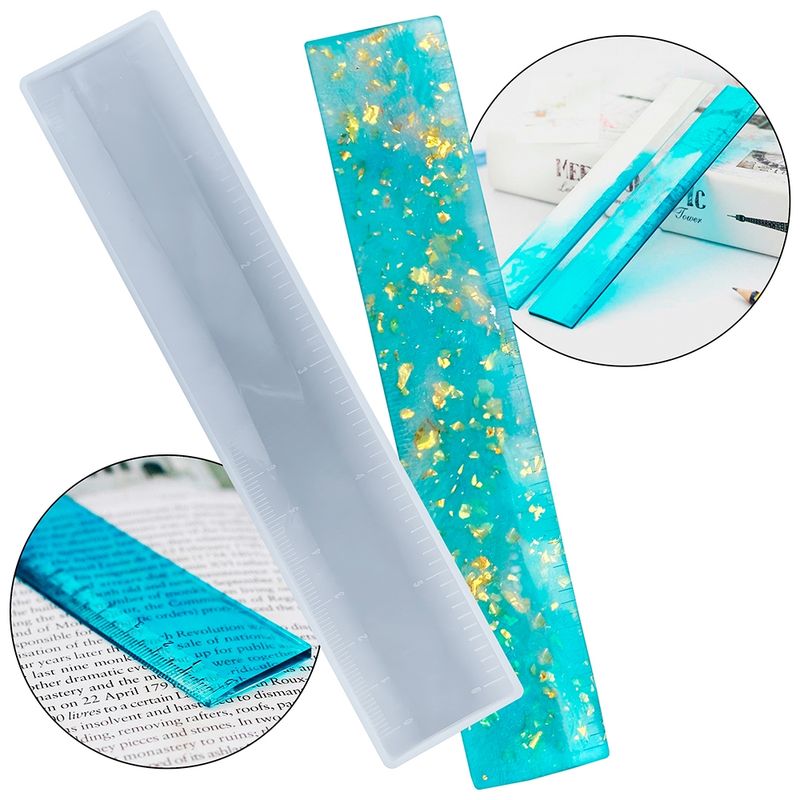 GENERICO - Molde De Silicona Resina Epóxica Regla Medir Precisión 15cm