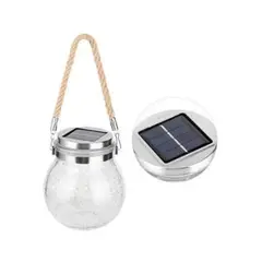 GENERICO - Lámpara Farol SOLAR Esfera Cristal Decorativa Led Amarilla