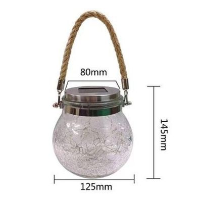 Imagen 2 del producto Lámpara Farol SOLAR Esfera Cristal Decorativa Led Amarilla