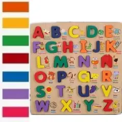 GENERICO - Puzzles Rompecabeza Abecedario Didáctico De Madera