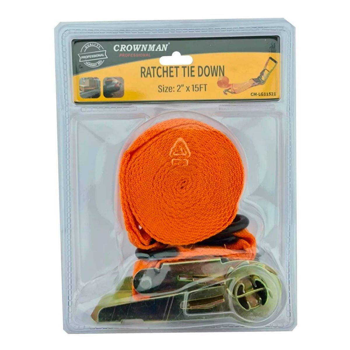 GENERICO - Eslinga Cinta Amarre Con Ratchet 2 Pulgada X 15 Ft Crownman