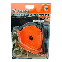 GENERICO - Eslinga Cinta Amarre Con Ratchet 1 Pulgada X 15 Ft Asaki