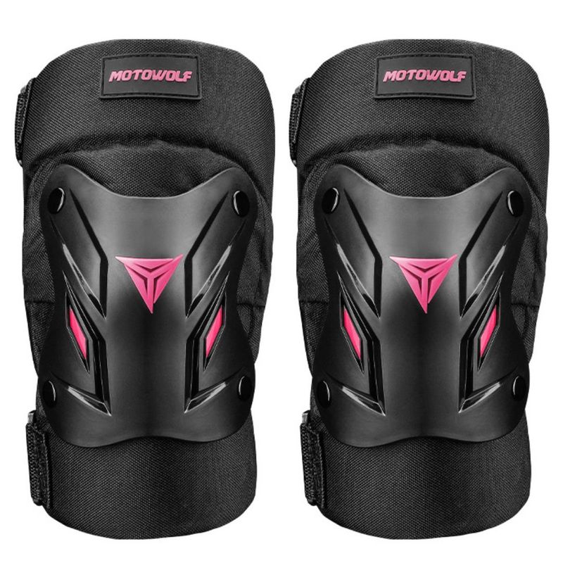 MOTOWOLF - Rodilleras negras de mujer con correas ajustables Motowolf 1034