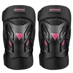 MOTOWOLF - Rodilleras negras de mujer con correas ajustables 1034