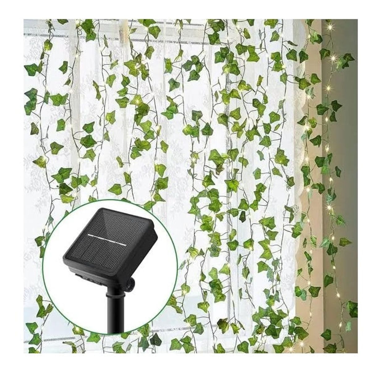 GENERICO - Pack X2 Enredadera Guirnalda Solar Hojas De 5 Mts