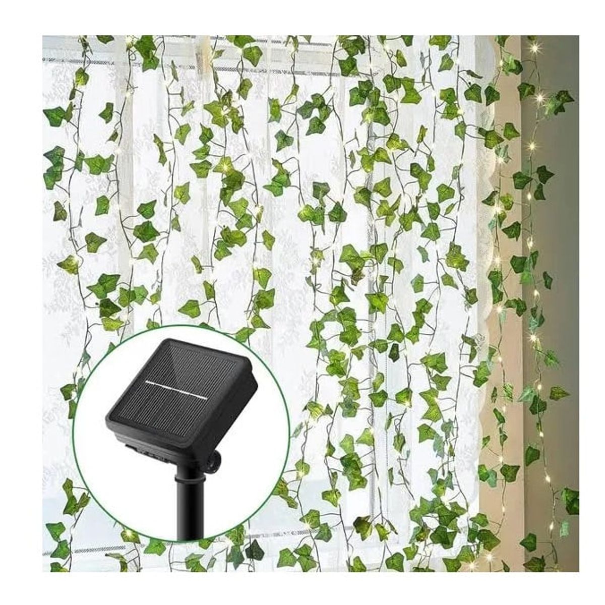 GENERICO - Pack X2 Enredadera Guirnalda Solar Hojas De 5 Mts