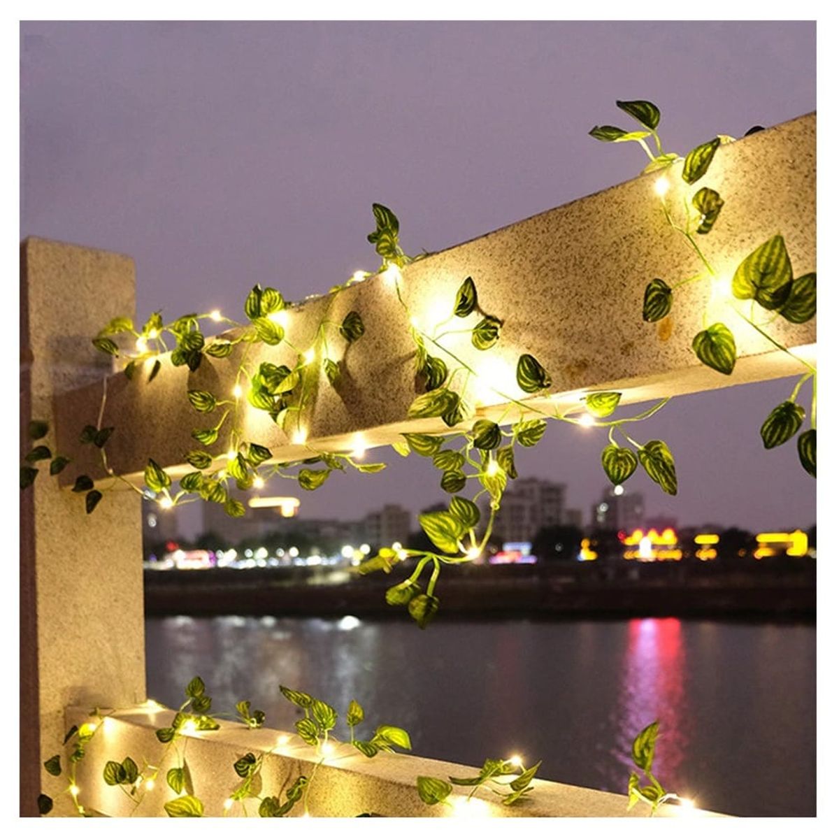 GENERICO - Pack X2 Enredadera Guirnalda Solar Hojas De 5 Mts