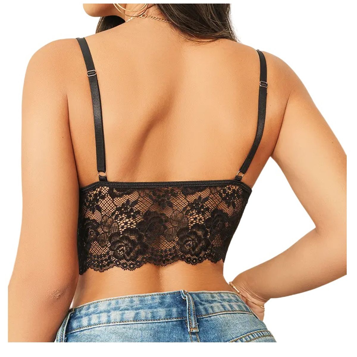 GARSIL - Peto Crop Tops Corto Para Mujer Con Encaje Con Broches