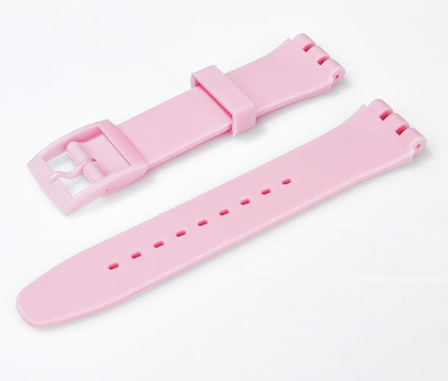 Correa Compatible Relojes Swatch Silicona 17mm Rosa 17