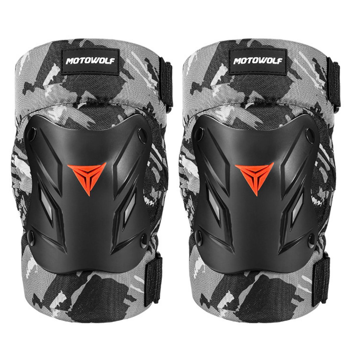 MOTOWOLF - Rodilleras de Camuflaje con Reflectantes y Correas Ajustables MOTOWLOF 1034-CA