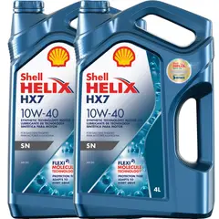 SHELL - Aceite para Motor 10w40 helix HX7 SP 4 Litros x 2 Unidades