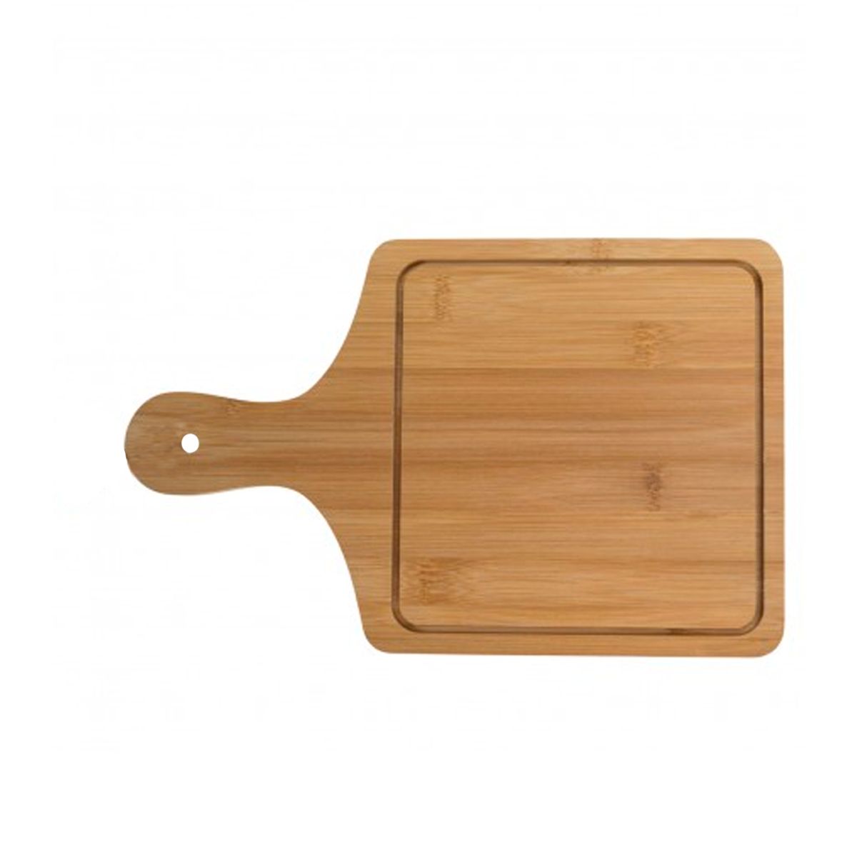 GENERICO - Tabla de Picar en Bambú con Mango Cuadrada 32cm