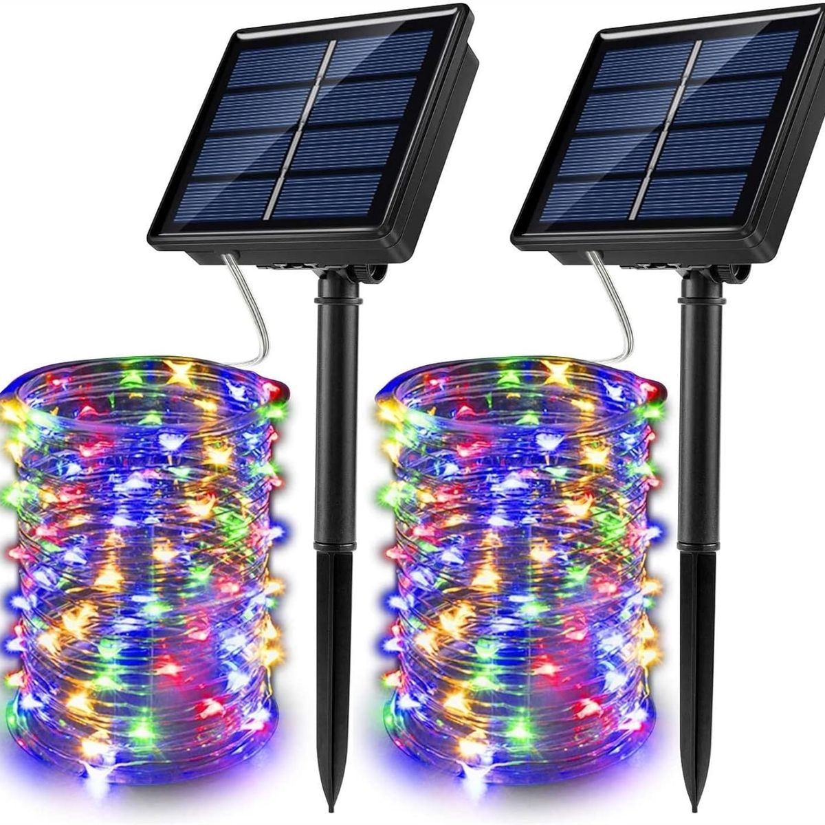 GENERICO - Pack x2 Luces 300 led 32 Metros hadas solares exterior MULTICOLOR
