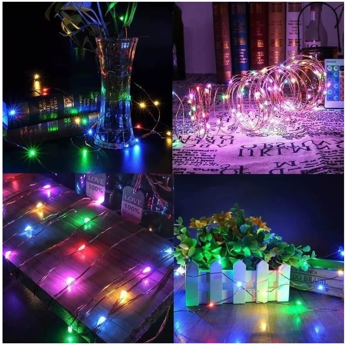 GENERICO - Pack x2 Luces 300 led 32 Metros hadas solares exterior MULTICOLOR