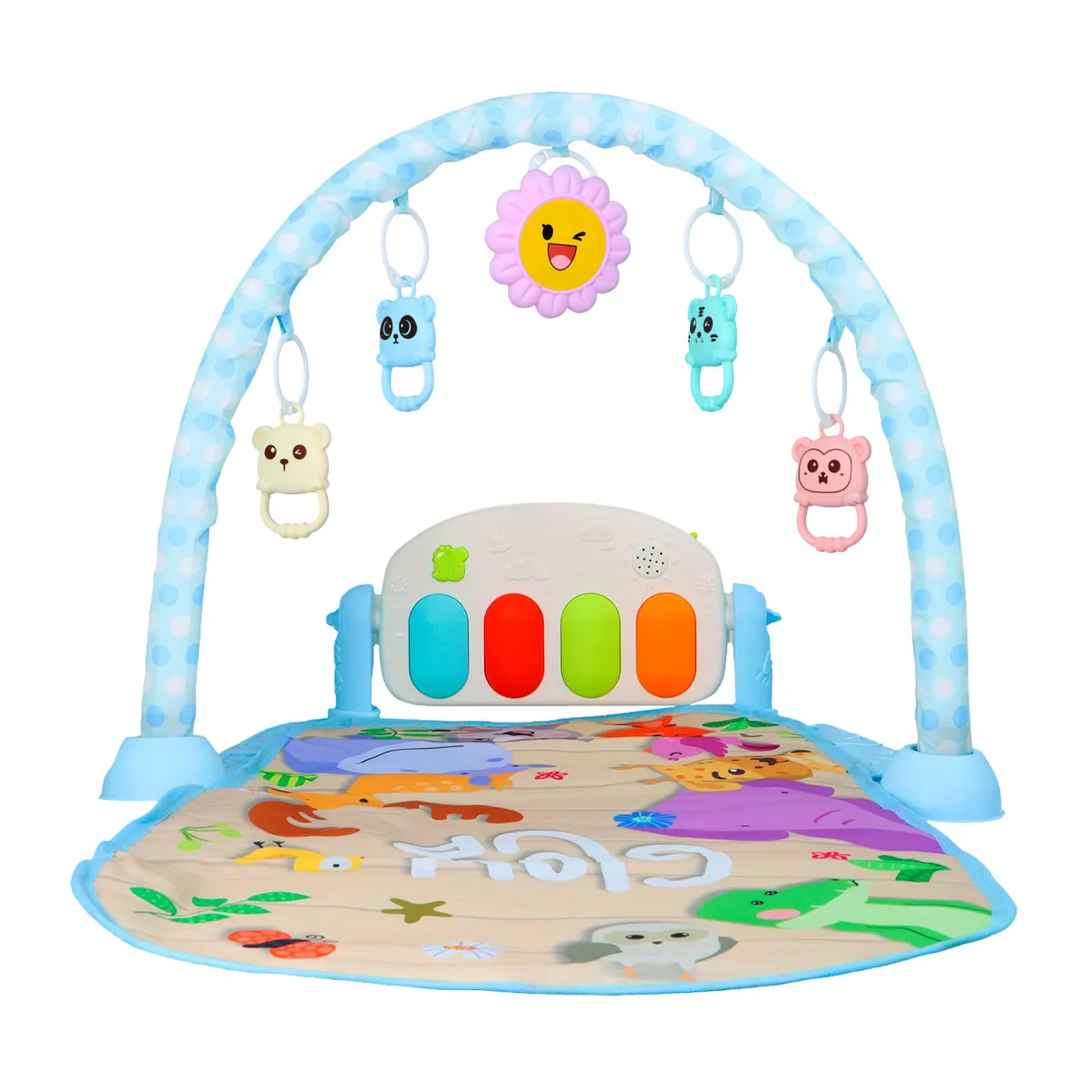 GLOWUP - Gimnasio Bebé GlowUp Celeste con Piano Musical Didáctico
