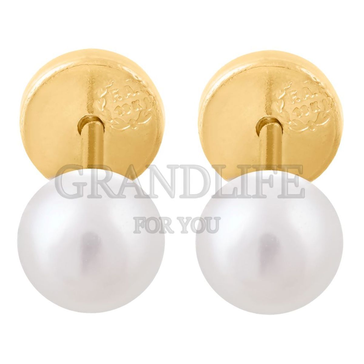 GRANDLIFE FOR YOU - AROS DE PERLA CULTIVADA ORO 18 KILATES 5,5 mm