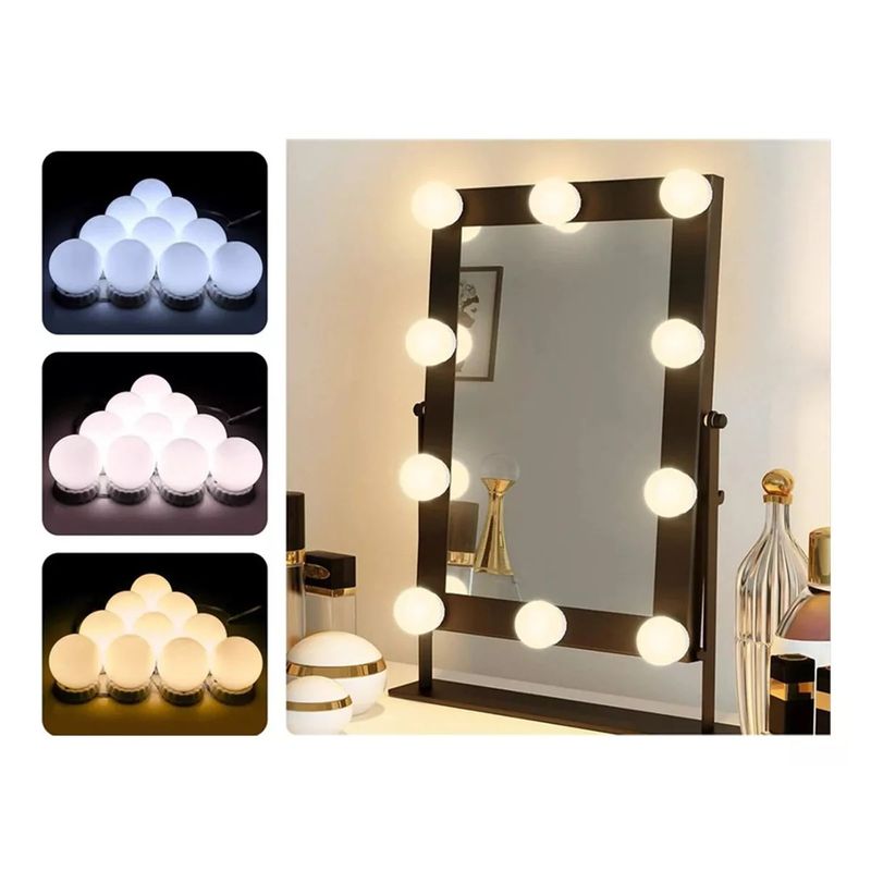 GENERICO - Ampolletas Para Espejo Maquillaje Decoración 10 unidades