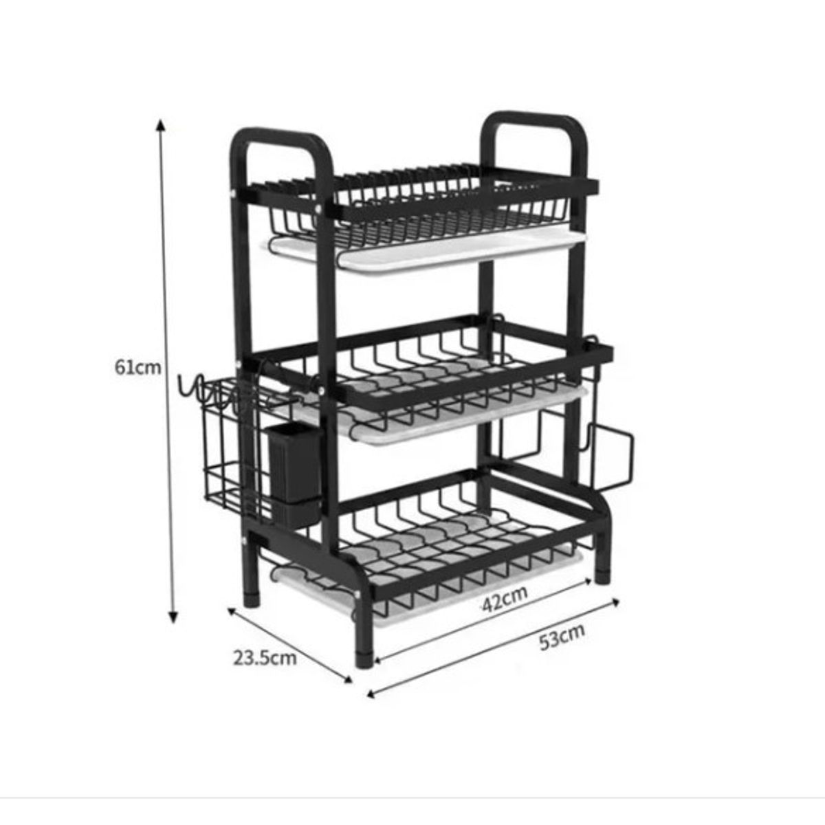 GENERICO - Secador Escurridor De Platos 3 Niveles