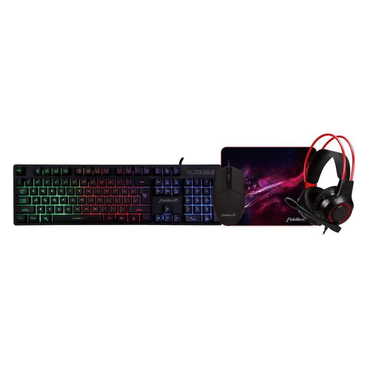 FIDDLER - KIT GAMER FIDDLER TECLADO MOUSE MOUSE PAD Y AUDIFONOS FD-IMC406