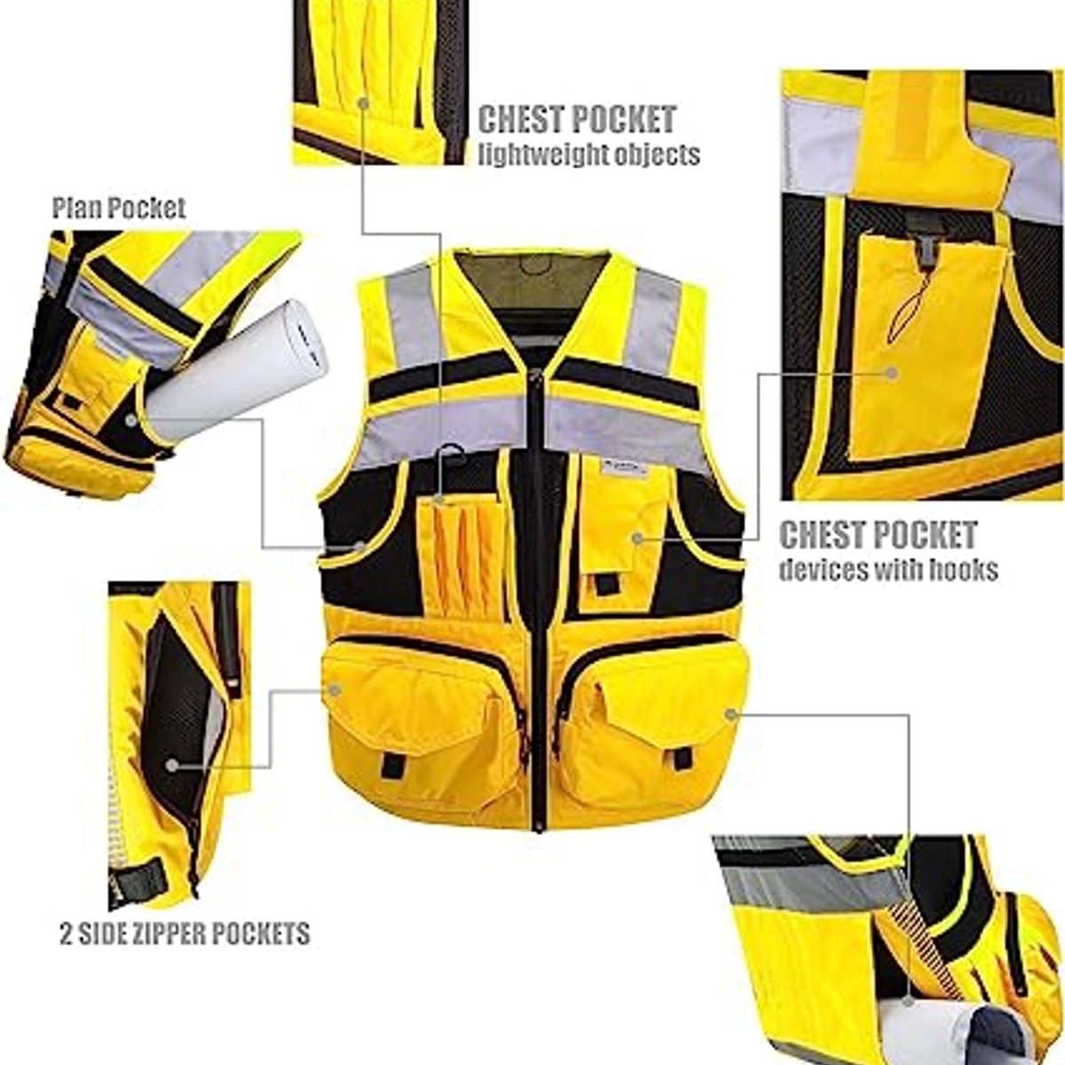 GENERICO - Geologo Minero Chaqueta Reflectante 3M Trabajo Amarillo