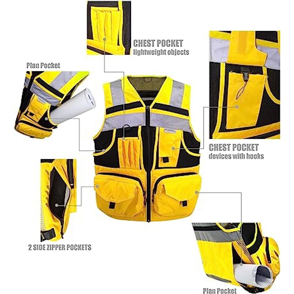 GENERICO - Geologo Minero Chaqueta Reflectante 3M Trabajo Amarillo