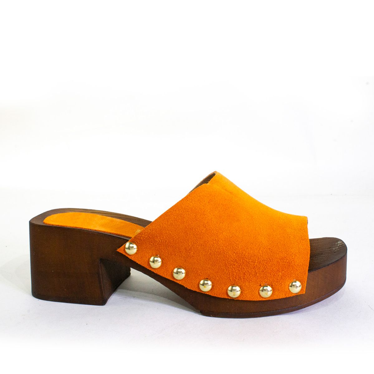 MAILEA - Zueco faja simple de Reno para mujer Naranjo