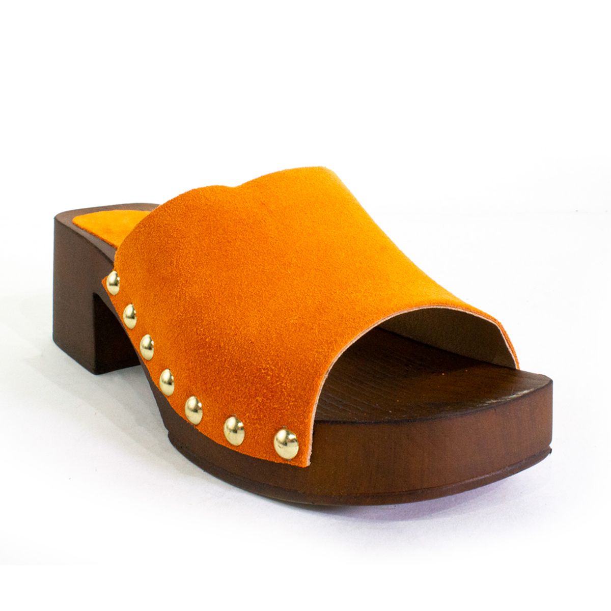 MAILEA - Zueco faja simple de Reno para mujer Naranjo