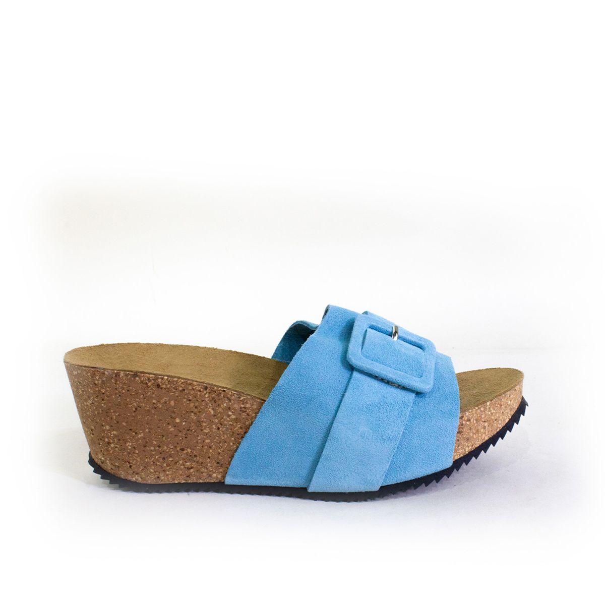 MAILEA - Sandalia con hebilla de Reno para mujer Celeste