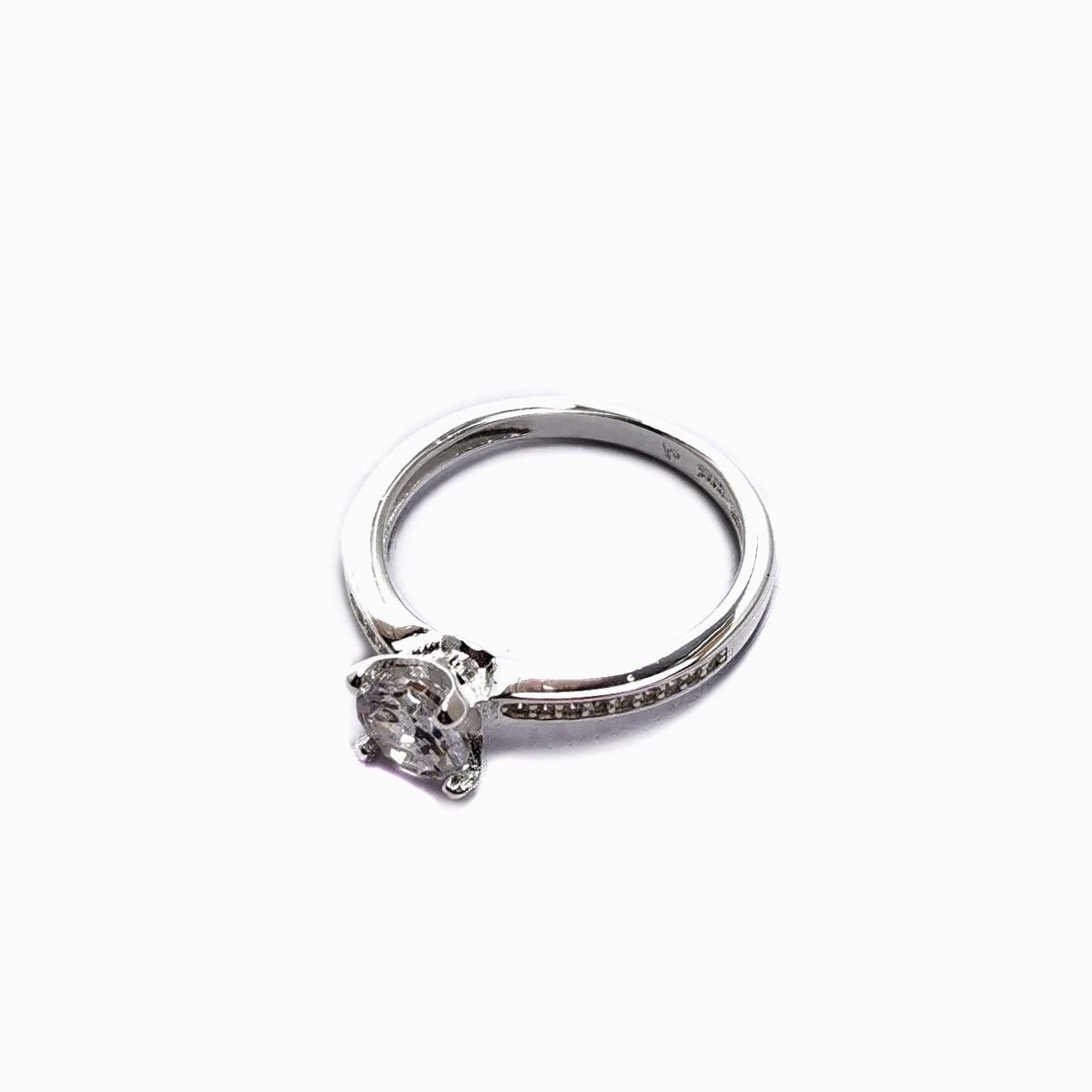 COGGIOLA - Anillo Solitario Circón Blanco Plata Fina 925