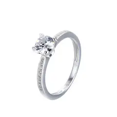 ANDREA COGGIOLA JOYAS - Anillo Solitario Circón Blanco Plata Fina 925