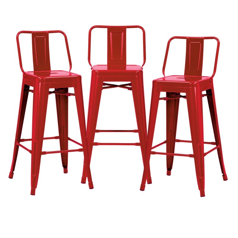 PROCHEF - Pack 3 Unidades Silla Alta Tolix Rojo Brillante