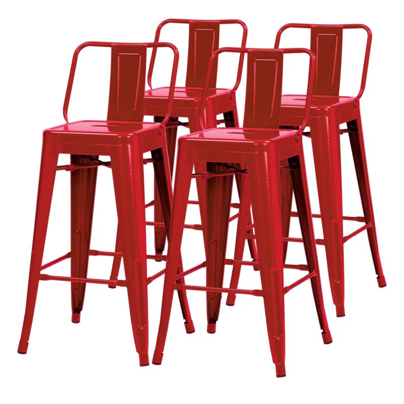 PROCHEF - Pack 4 Unidades Silla Alta Tolix Rojo Brillante