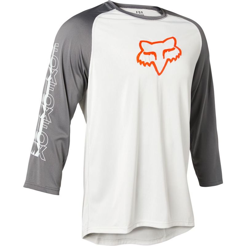 FOX - Polera Bicicleta Ranger Vibe 3/4 Blanco/Gris Fox FOX