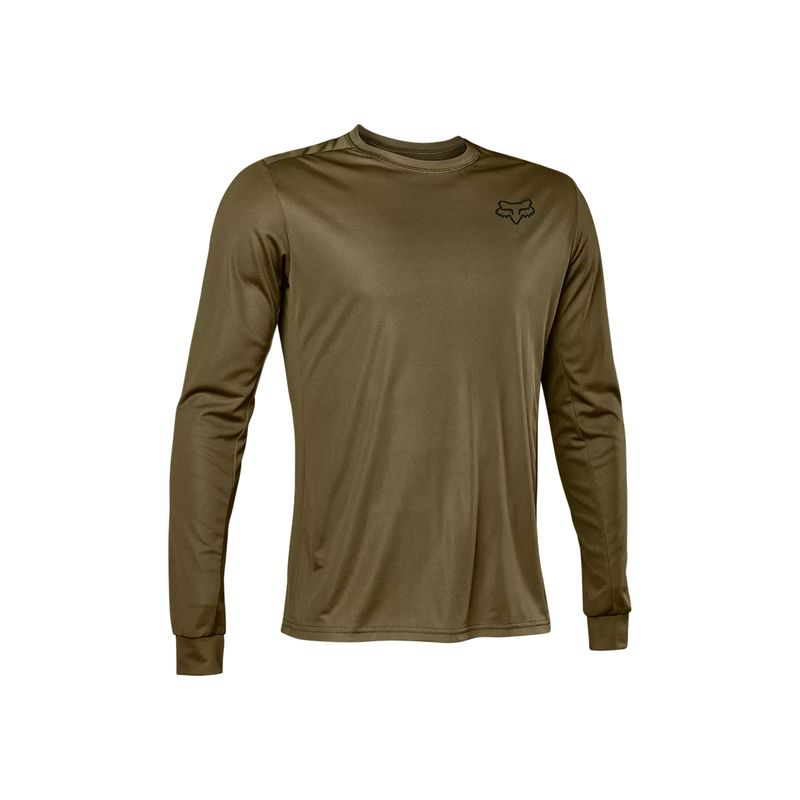 FOX - Polera Bicicleta Ranger Font Manga Larga Verde Fox FOX