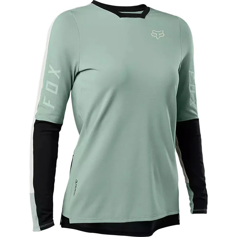 FOX Polera Bicicleta Mujer Defend Pro Manga Larga Gris