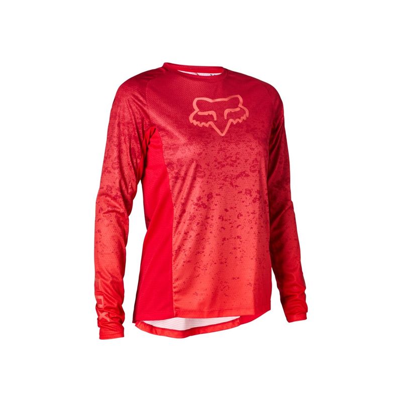 FOX - Polera Bicicleta Mujer Defend Lunar Manga Larga Rojo Fox FOX.-