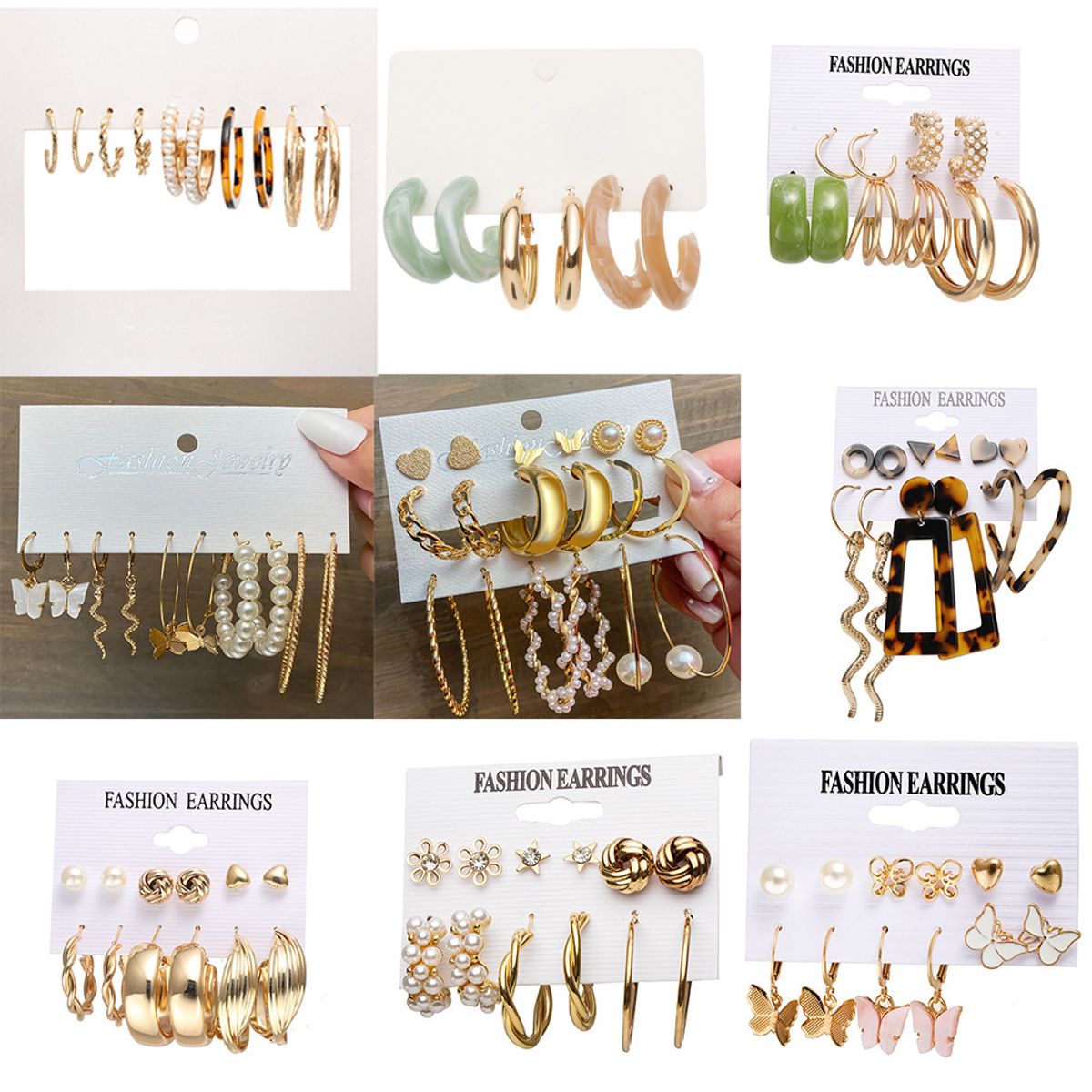 VATYERTY - 48 pares de pendientes de moda simples
