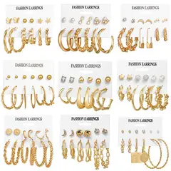 VATYERTY - 54 pares de pendientes de mujer con círculos metálicos