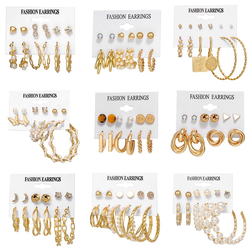 VATYERTY - 54 pares de pendientes de dama con perlas y diamantes