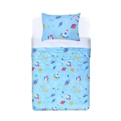 GENERICO - Cubrecama sherpa infantil 1.5 plazas - Space Andres