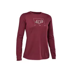 FOX - Polera Bicicleta Mujer Manga Larga Ranger Drirelease® Burdeo