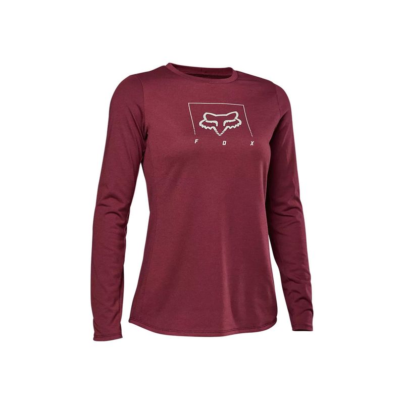 FOX - Polera Bicicleta Mujer Manga Larga Ranger Drirelease® Burdeo Fox FOX