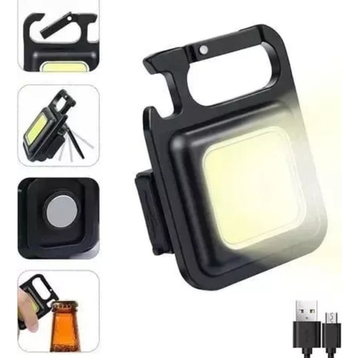 U BUY - Linterna Led De Llavero Gancho Recargable Portátil